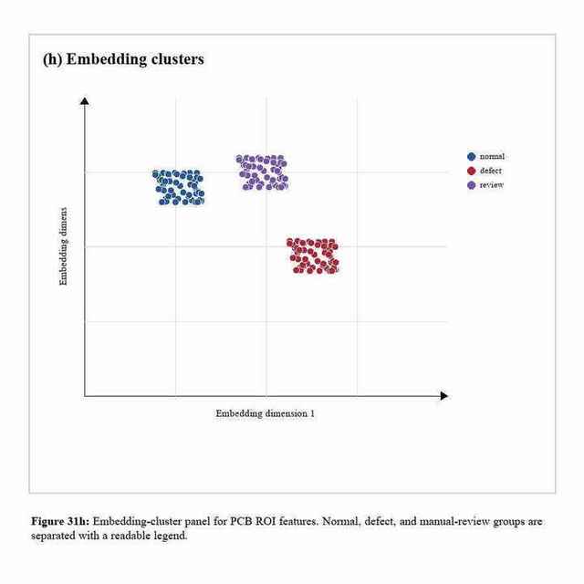 PCB feature embedding cluster plot drawn as a square paper figure