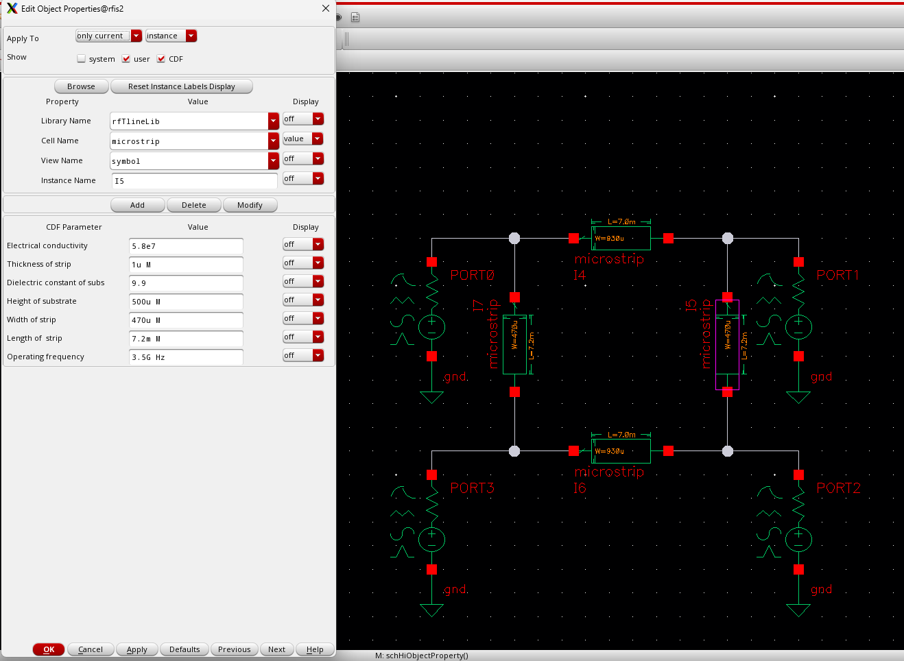 Hybrid transmission-line parameter B